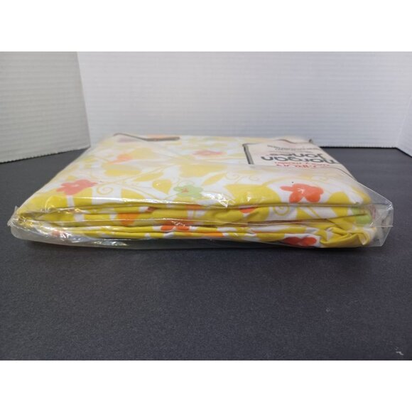 Vintage Morgan Jones double fitted sheet yellow and orange floral and butterfly - Picture 5 of 8